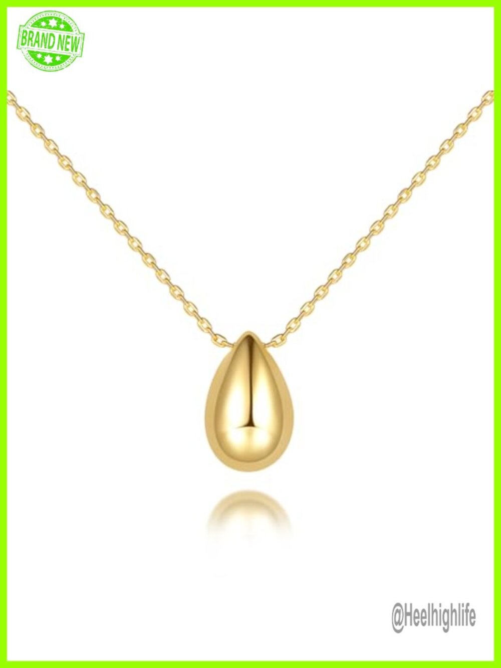 14k Gold Plated Teardrop Pendant Necklace for Women